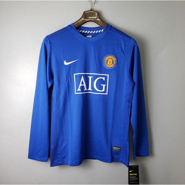 Manchester United 2007 2008 away Football Shirt Long Sleeve