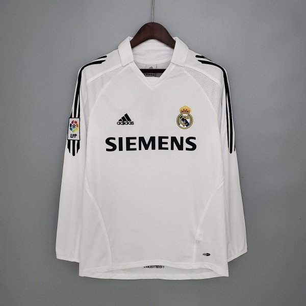Real Madrid 2005-2006 Home Football Shirt Long Sleeves