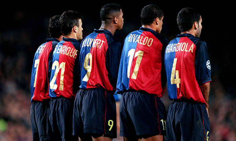 Verhoog jezelf belasting eb Barcelona 1999-2000 Home Football Shirt